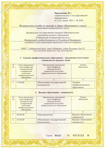 Свидетельство приложение